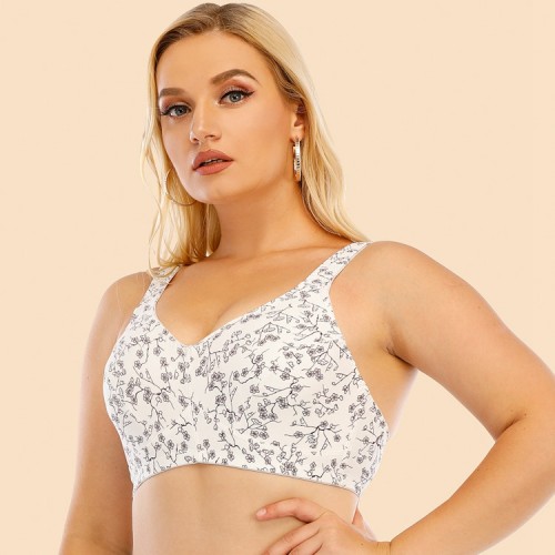 Plus Graphic Breathable Wireless Bra